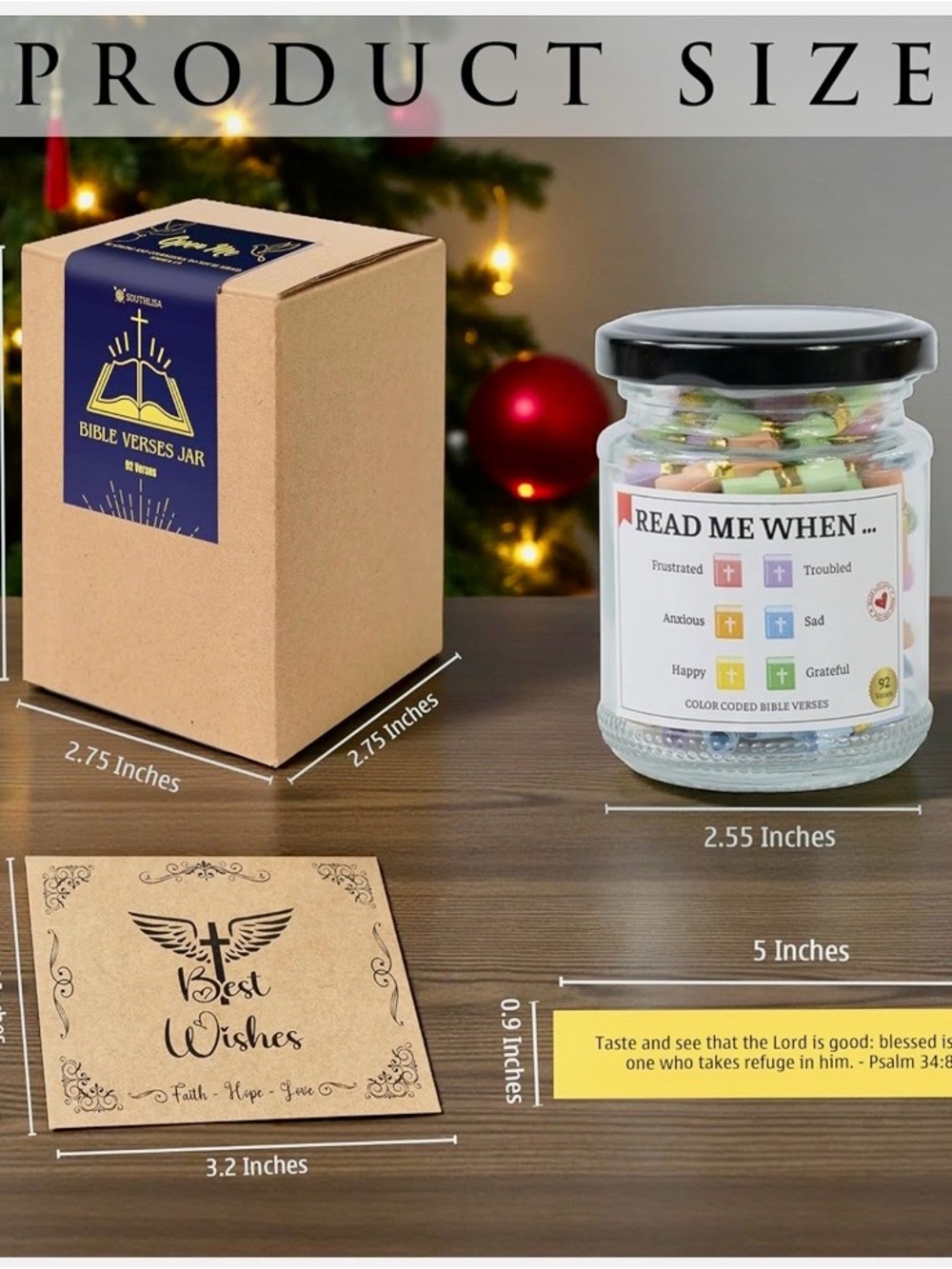 Bible Verse Jar - 92 Hand-Rolled Bible Scrolls for Daily Encouragement - Picture 2 of 4